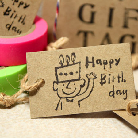 Yamakami Letters Gift ギフトタグ 荷札 Happy Birthday Melange ラッピング レザーはぎれ ハンドメイド資材の専門店