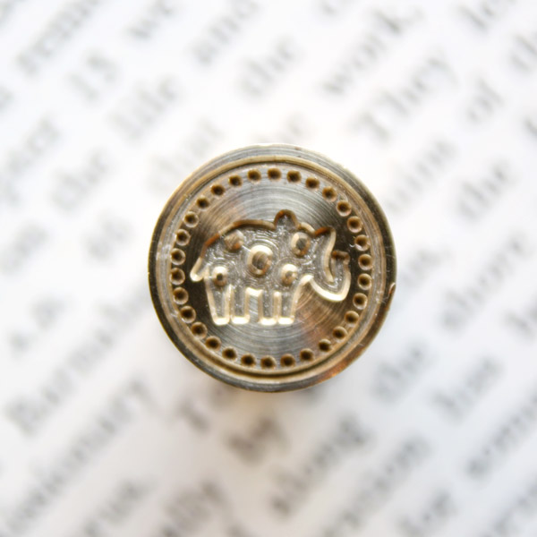 《Wax Seal Jewelry》 シーリングワックス スタンプ15mm 水玉動物 ゾウ